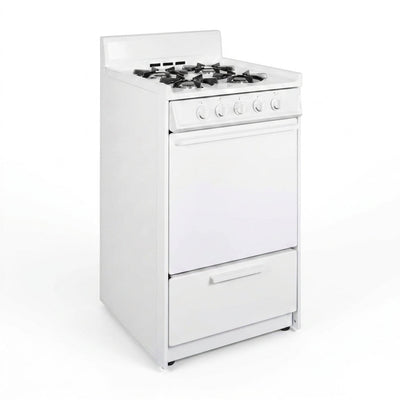 Compact Gas Range Designed for Small Kitchens, 20 Inch Width, 2.5 Cu Ft Oven, Battery Start Ignition