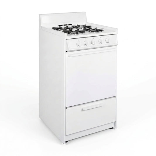 20 In. 2.5 Cu. Ft. Gas Range in White — Studio Shot