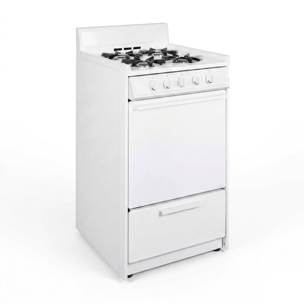 20 In. 2.5 Cu. Ft. Gas Range in White — Studio Shot