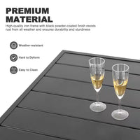 7-Piece Black Iron Outdoor Dining Set