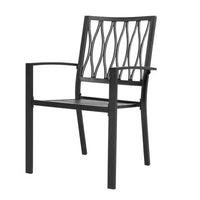 7-Piece Black Iron Outdoor Dining Set