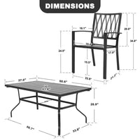 7-Piece Black Iron Outdoor Dining Set