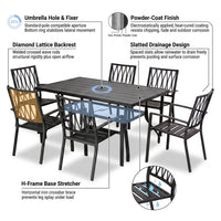 7-Piece Black Iron Outdoor Dining Set — How It Works