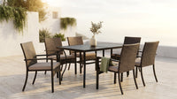 7Pcs Outdoor Dining Set Rectangular Table Patio Dining Set Rattan Wicker Chairs — Lifestyle