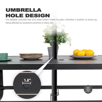 7-Piece Black Iron Outdoor Dining Set