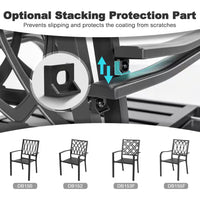 7-Piece Black Iron Outdoor Dining Set