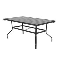 7-Piece Black Iron Outdoor Dining Set