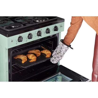Classic Retro 30 In. 3.9 Cu. Ft. Retro Gas Range with Convection Oven in Summer Mint Green